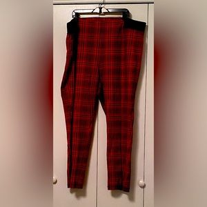 Terra & Sky red & black plaid pants with elastic waistband. Size 3X (24W-26W)